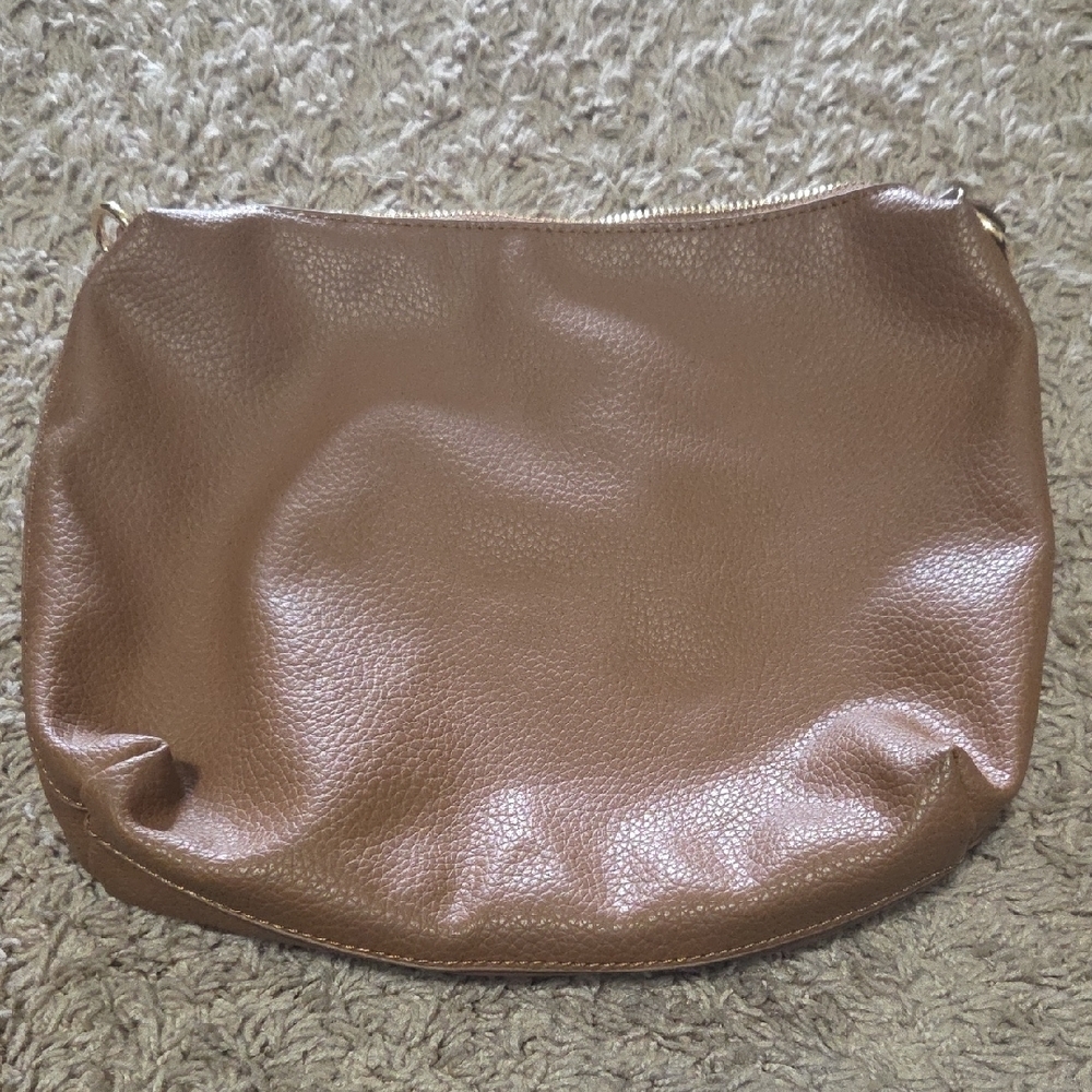 Steve Madden Large Tan Leather Great Condition Cosmetic Bag - Picture 3 of 6